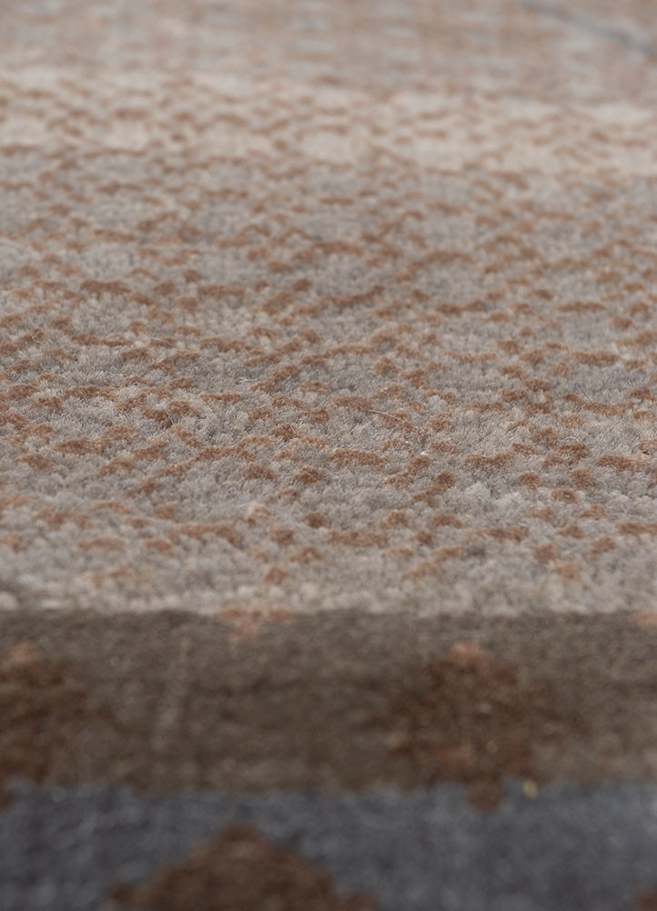 manchaha grey and black wool and bamboo silk hand knotted Rug - CloseUp manchaha grey and black wool and bamboo silk hand knotted Rug - CloseUp
