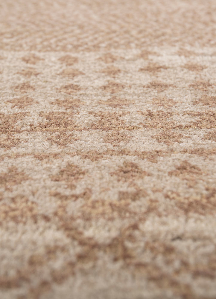 manchaha beige and brown wool and bamboo silk hand knotted Rug - CloseUp manchaha beige and brown wool and bamboo silk hand knotted Rug - CloseUp