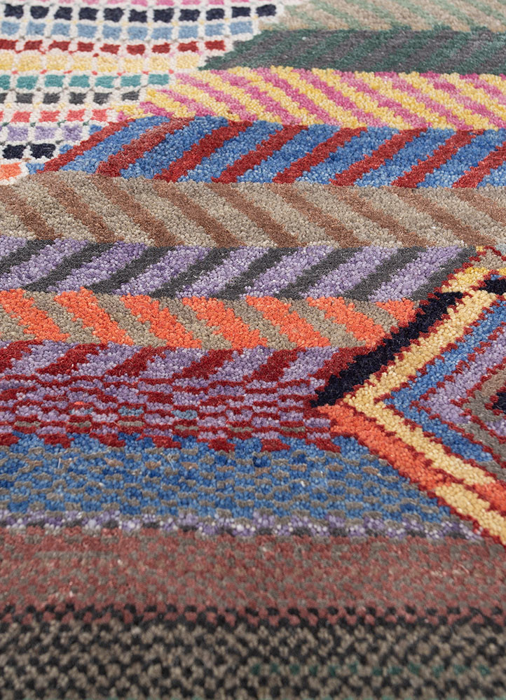 manchaha beige and brown wool and bamboo silk hand knotted Rug - CloseUp manchaha beige and brown wool and bamboo silk hand knotted Rug - CloseUp