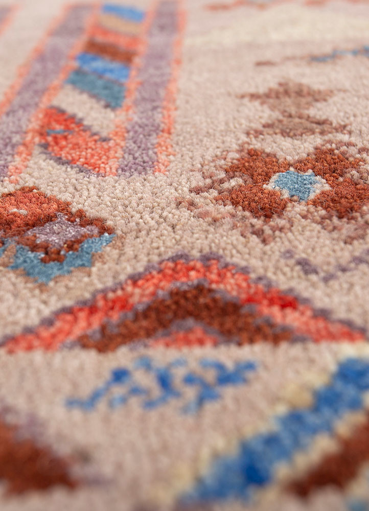 manchaha pink and purple wool and bamboo silk hand knotted Rug - CloseUp manchaha pink and purple wool and bamboo silk hand knotted Rug - CloseUp