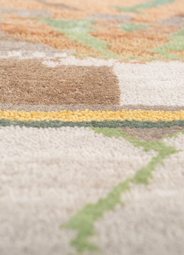 manchaha ivory wool and bamboo silk hand knotted Rug - CloseUp manchaha ivory wool and bamboo silk hand knotted Rug - CloseUp