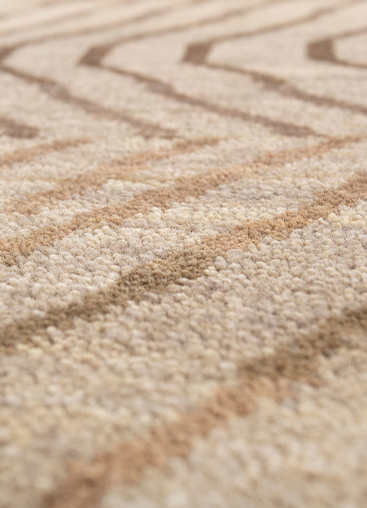 manchaha beige and brown wool and bamboo silk hand knotted Rug - CloseUp manchaha beige and brown wool and bamboo silk hand knotted Rug - CloseUp