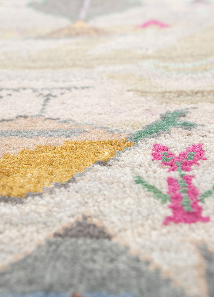 manchaha grey and black wool and bamboo silk hand knotted Rug - CloseUp manchaha grey and black wool and bamboo silk hand knotted Rug - CloseUp