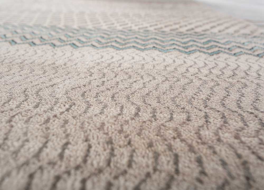 manchaha ivory wool and bamboo silk hand knotted Rug - CloseUp manchaha ivory wool and bamboo silk hand knotted Rug - CloseUp
