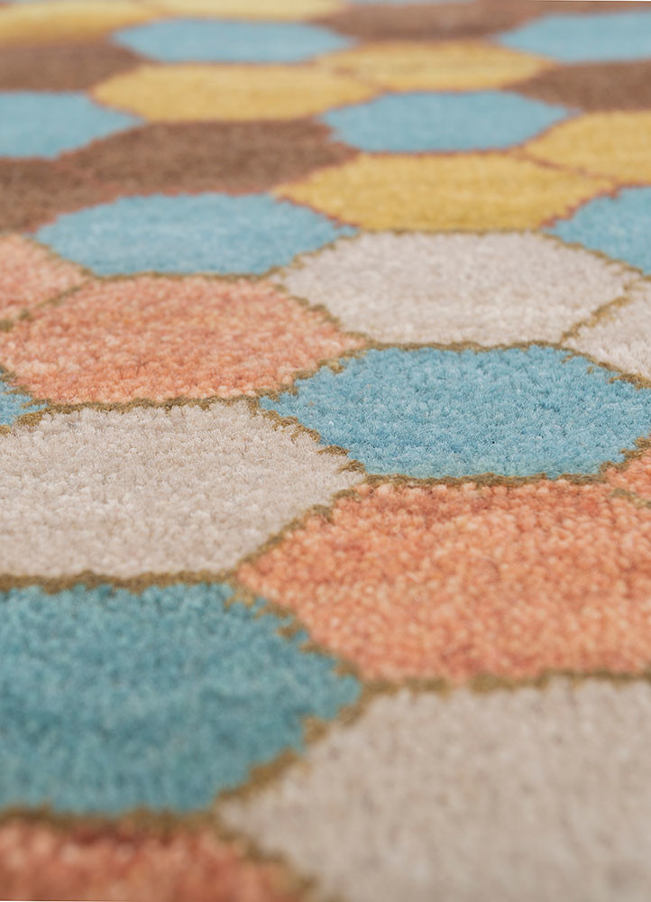 manchaha blue wool and bamboo silk hand knotted Rug - CloseUp manchaha blue wool and bamboo silk hand knotted Rug - CloseUp