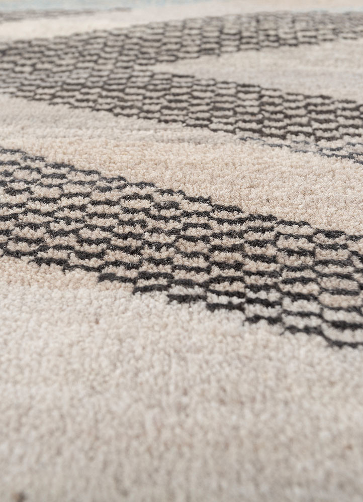 manchaha grey and black wool and bamboo silk hand knotted Rug - CloseUp manchaha grey and black wool and bamboo silk hand knotted Rug - CloseUp