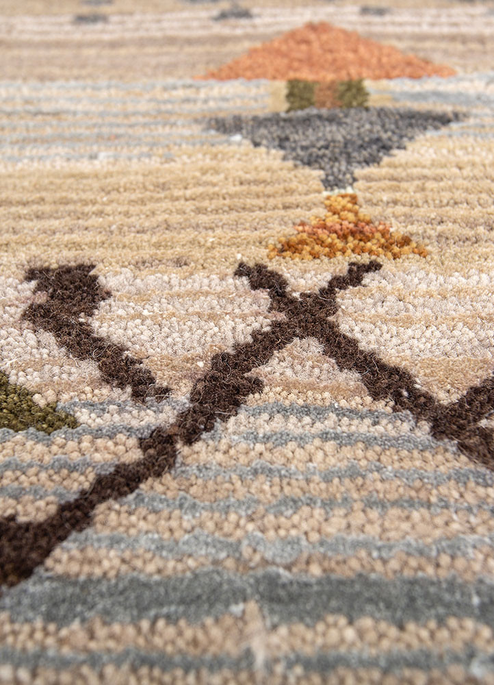 manchaha grey and black wool and bamboo silk hand knotted Rug - CloseUp manchaha grey and black wool and bamboo silk hand knotted Rug - CloseUp