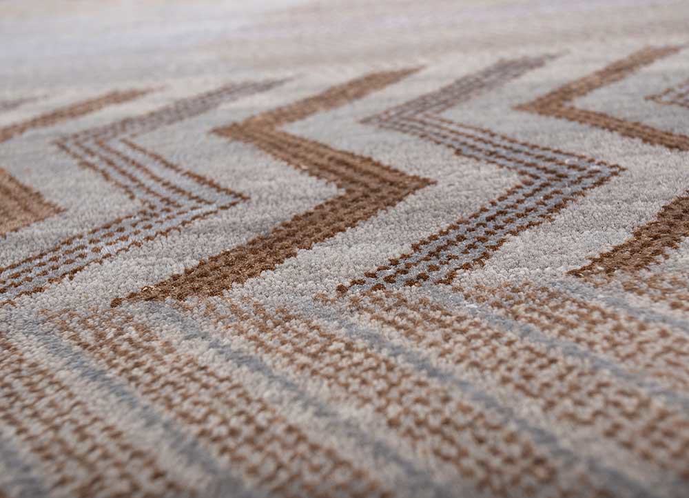 manchaha grey and black wool and bamboo silk hand knotted Rug - CloseUp manchaha grey and black wool and bamboo silk hand knotted Rug - CloseUp
