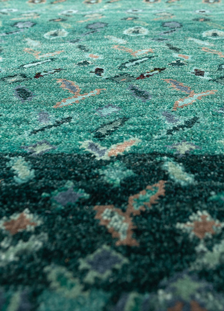 manchaha green wool and bamboo silk hand knotted Rug - CloseUp manchaha green wool and bamboo silk hand knotted Rug - CloseUp