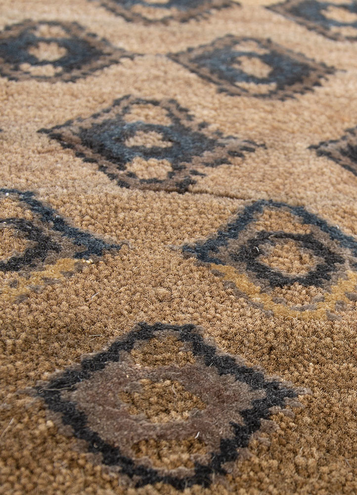 manchaha beige and brown wool and bamboo silk hand knotted Rug - CloseUp manchaha beige and brown wool and bamboo silk hand knotted Rug - CloseUp