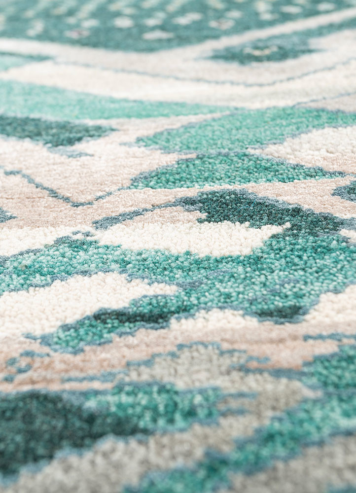 manchaha green wool and bamboo silk hand knotted Rug - CloseUp manchaha green wool and bamboo silk hand knotted Rug - CloseUp