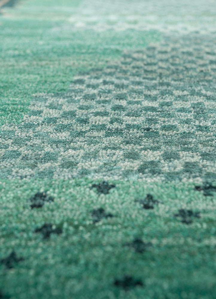 manchaha green wool and bamboo silk hand knotted Rug - CloseUp manchaha green wool and bamboo silk hand knotted Rug - CloseUp