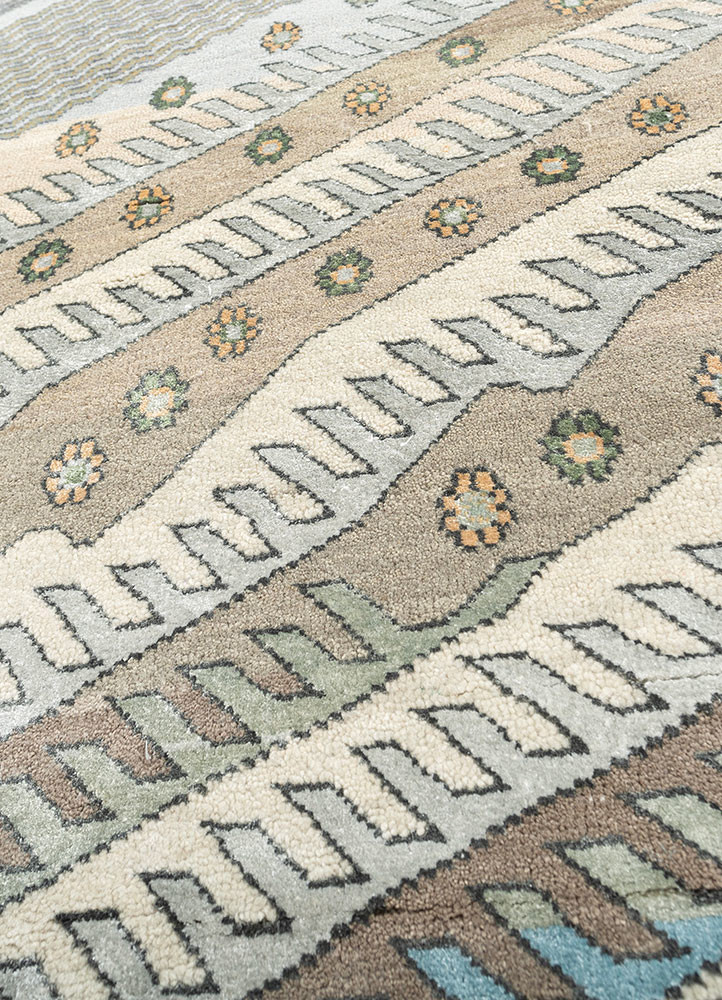 manchaha green wool and bamboo silk hand knotted Rug - CloseUp manchaha green wool and bamboo silk hand knotted Rug - CloseUp