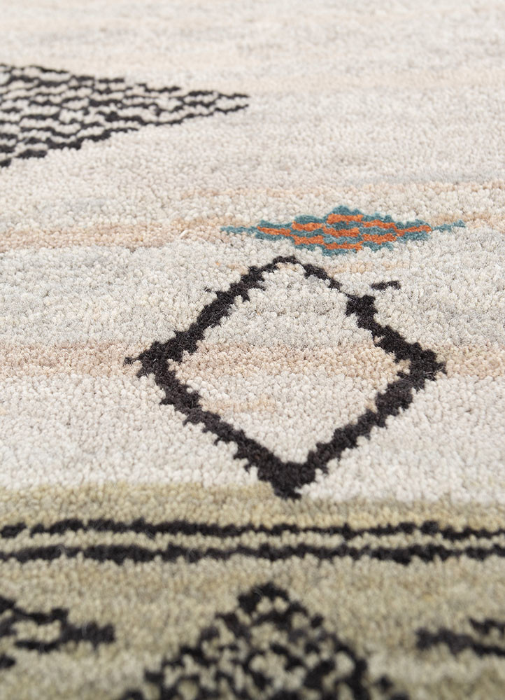 manchaha ivory wool and bamboo silk hand knotted Rug - CloseUp manchaha ivory wool and bamboo silk hand knotted Rug - CloseUp