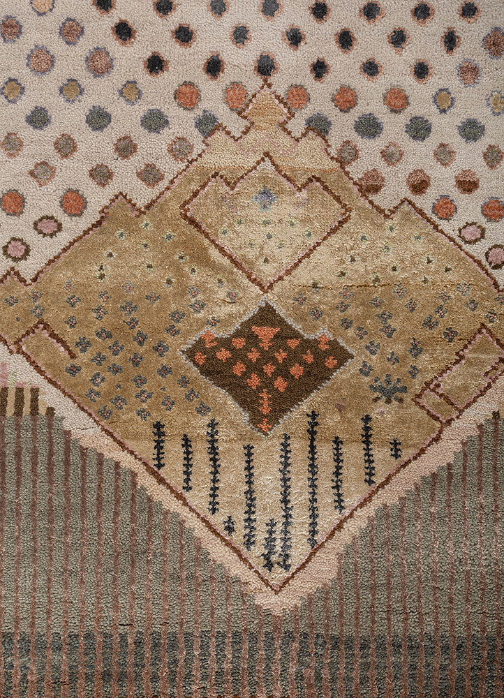 manchaha ivory wool and bamboo silk hand knotted Rug - CloseUp manchaha ivory wool and bamboo silk hand knotted Rug - CloseUp