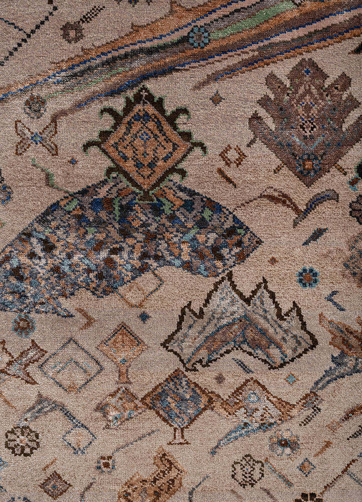 manchaha pink and purple wool and bamboo silk hand knotted Rug - CloseUp manchaha pink and purple wool and bamboo silk hand knotted Rug - CloseUp