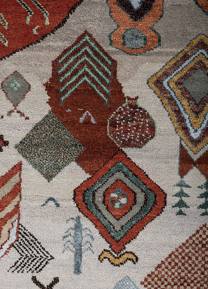 manchaha blue wool and bamboo silk hand knotted Rug - CloseUp