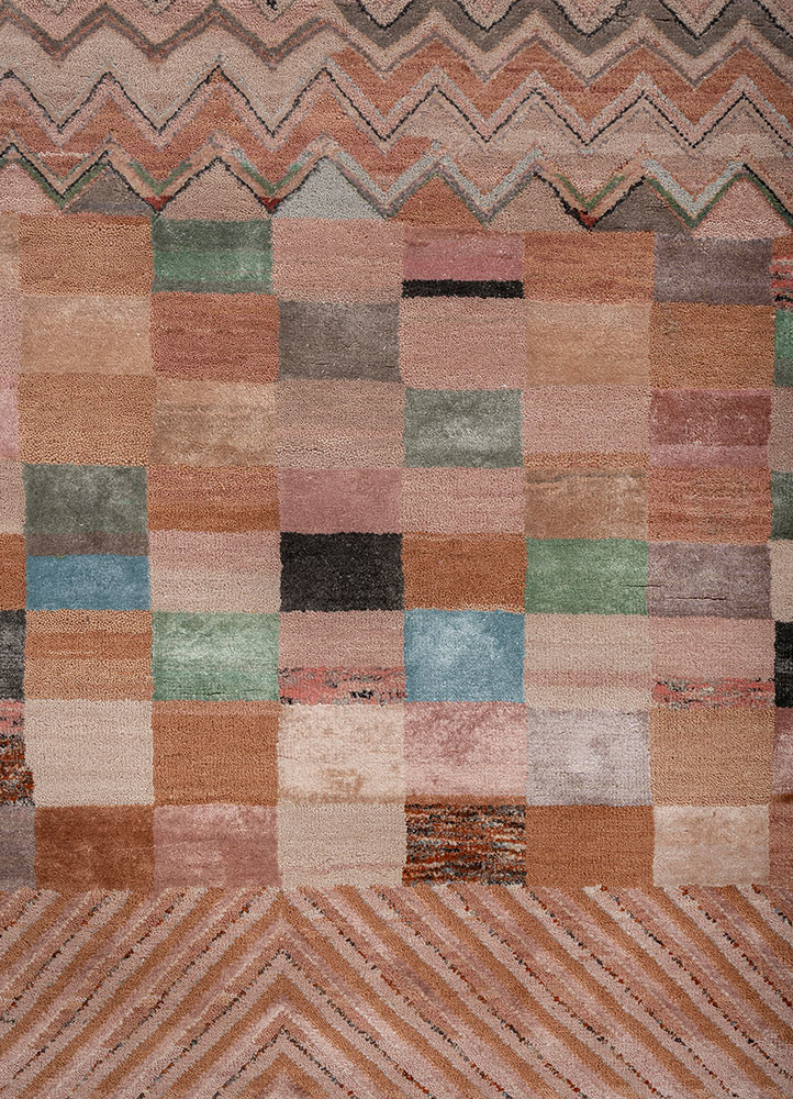 manchaha pink and purple wool and bamboo silk hand knotted Rug - CloseUp manchaha pink and purple wool and bamboo silk hand knotted Rug - CloseUp