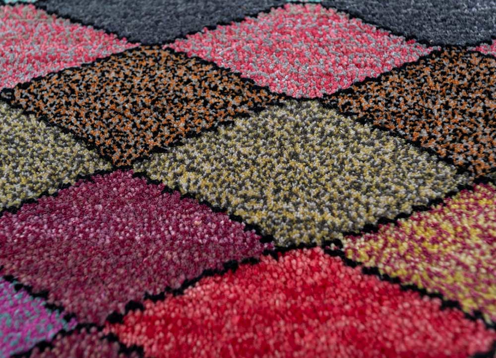 freedom manchaha red and orange wool and bamboo silk hand knotted Rug - CloseUp freedom manchaha red and orange wool and bamboo silk hand knotted Rug - CloseUp