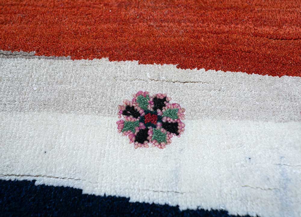 freedom manchaha multi wool and bamboo silk hand knotted Rug - CloseUp