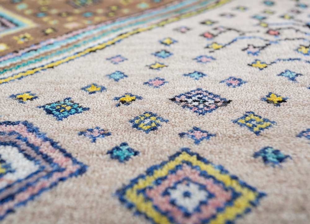 freedom manchaha ivory wool and bamboo silk hand knotted Rug - CloseUp freedom manchaha ivory wool and bamboo silk hand knotted Rug - CloseUp