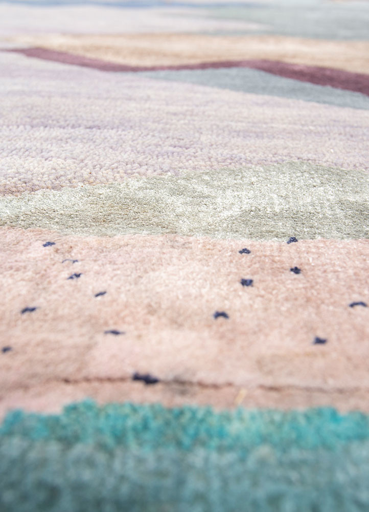 freedom manchaha pink and purple wool and bamboo silk hand knotted Rug - CloseUp freedom manchaha pink and purple wool and bamboo silk hand knotted Rug - CloseUp
