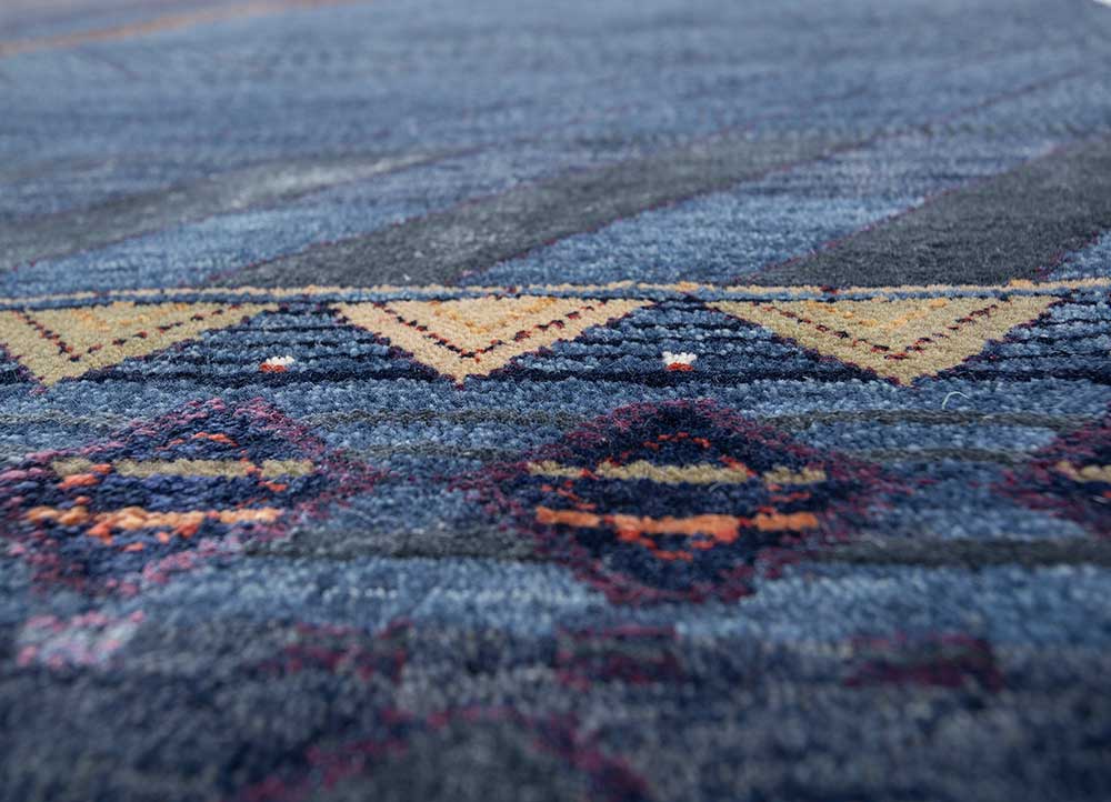 Freedom Manchaha Blue Hand Knotted Wool and Bamboo Silk Rugs Les8191 Jaipur Rugs United Kingdom