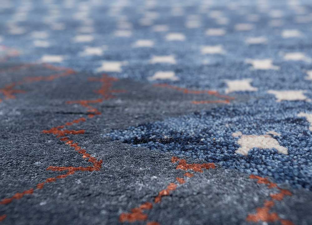 Freedom Manchaha Blue Hand Knotted Wool and Bamboo Silk RugsLes8203