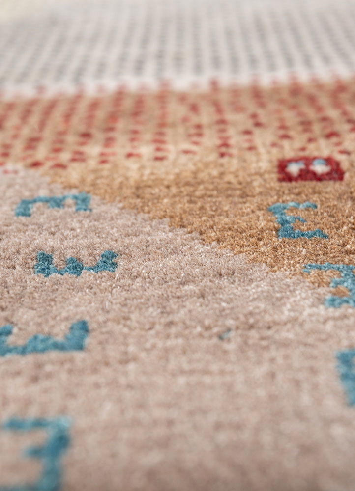 freedom manchaha grey and black wool and bamboo silk hand knotted Rug - CloseUp freedom manchaha grey and black wool and bamboo silk hand knotted Rug - CloseUp