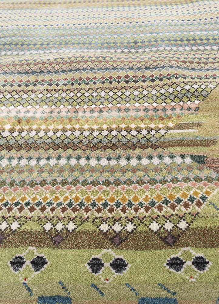 freedom manchaha green wool and bamboo silk hand knotted Rug - CloseUp freedom manchaha green wool and bamboo silk hand knotted Rug - CloseUp