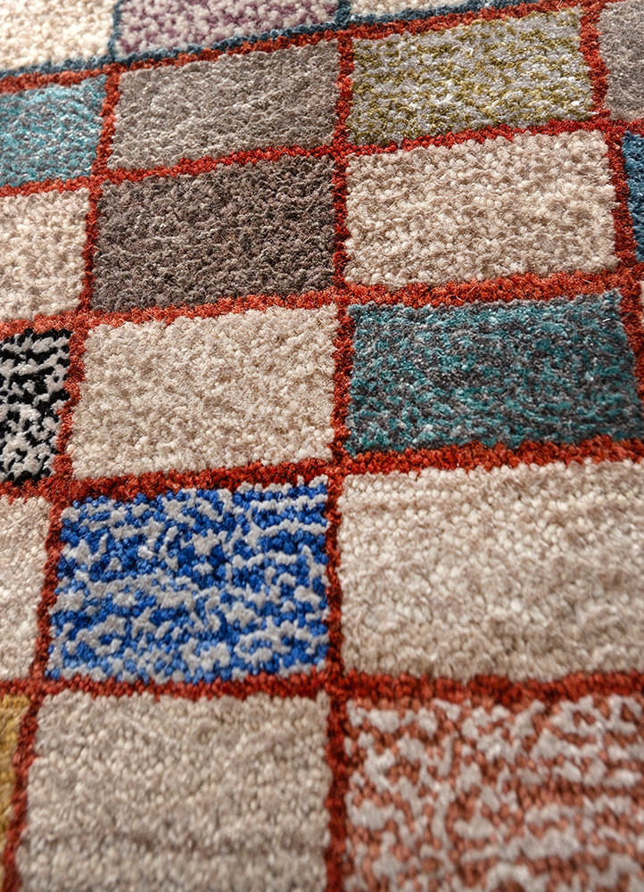 freedom manchaha ivory wool and bamboo silk hand knotted Rug - CloseUp
