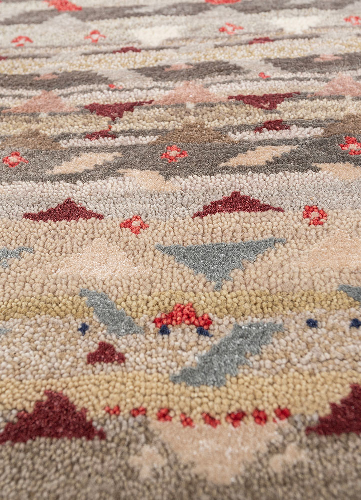 freedom manchaha ivory wool and bamboo silk hand knotted Rug - CloseUp