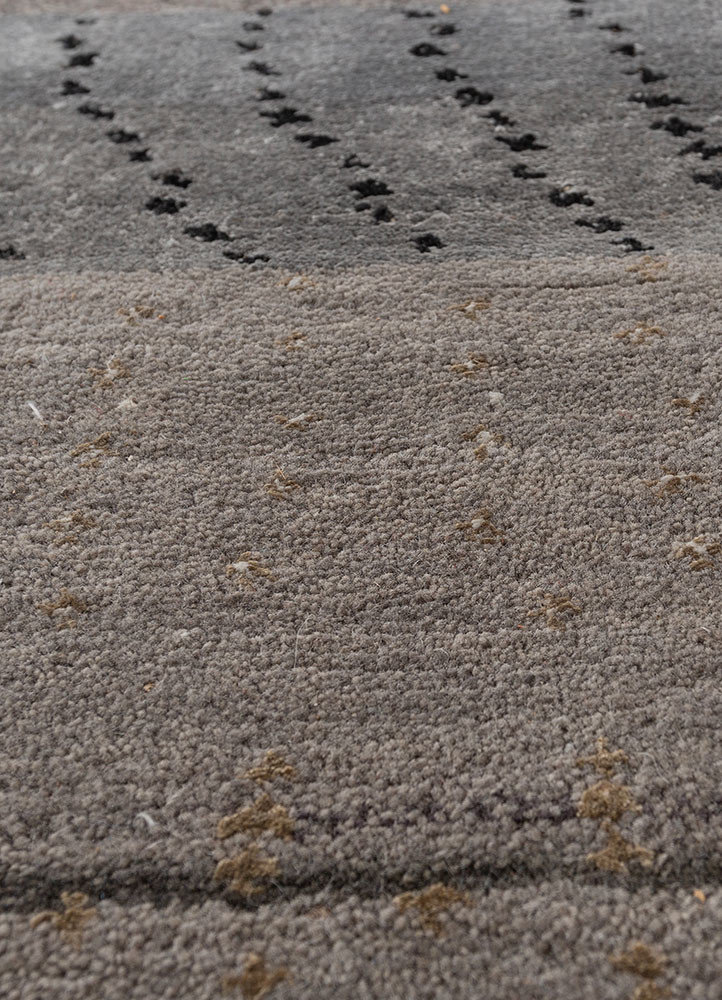 freedom manchaha grey and black wool and bamboo silk hand knotted Rug - CloseUp freedom manchaha grey and black wool and bamboo silk hand knotted Rug - CloseUp