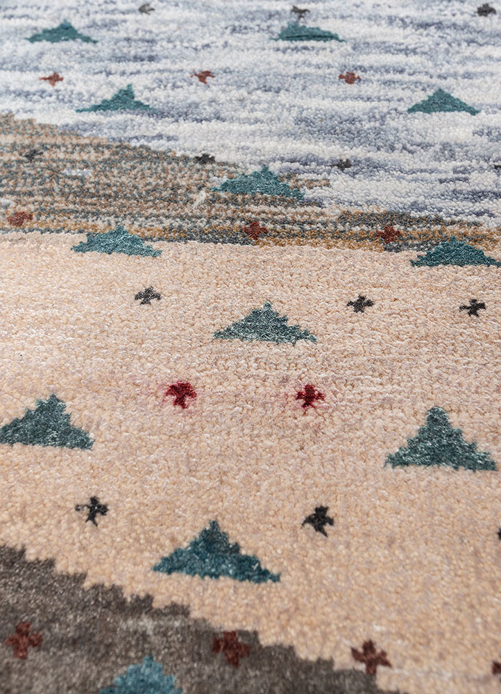 freedom manchaha beige and brown wool and bamboo silk hand knotted Rug - CloseUp freedom manchaha beige and brown wool and bamboo silk hand knotted Rug - CloseUp