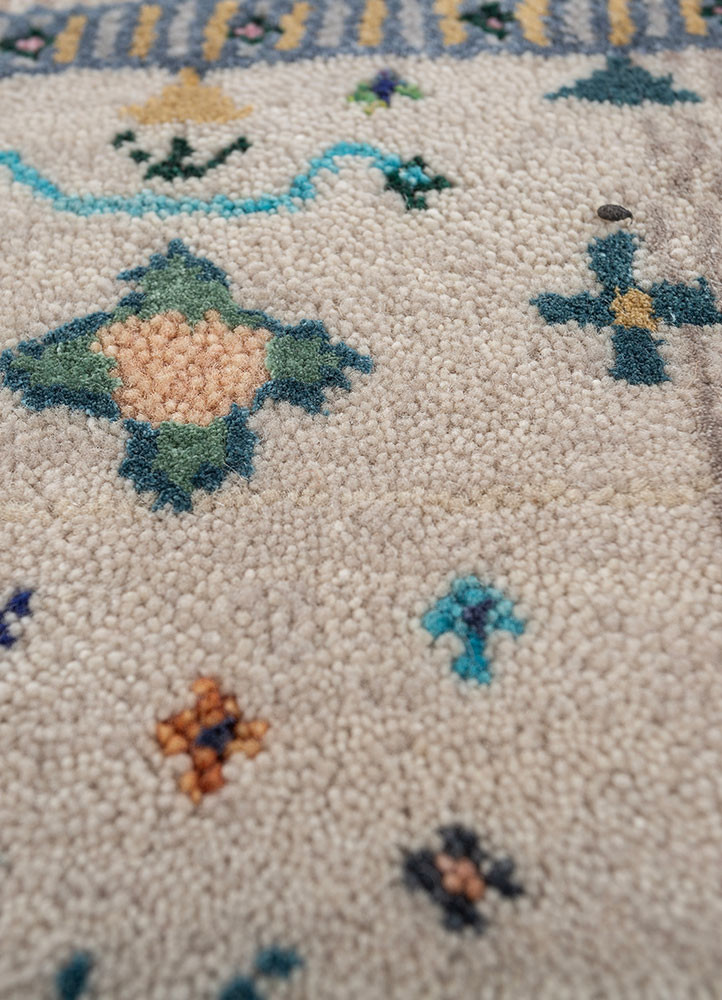 freedom manchaha ivory wool and bamboo silk hand knotted Rug - CloseUp freedom manchaha ivory wool and bamboo silk hand knotted Rug - CloseUp