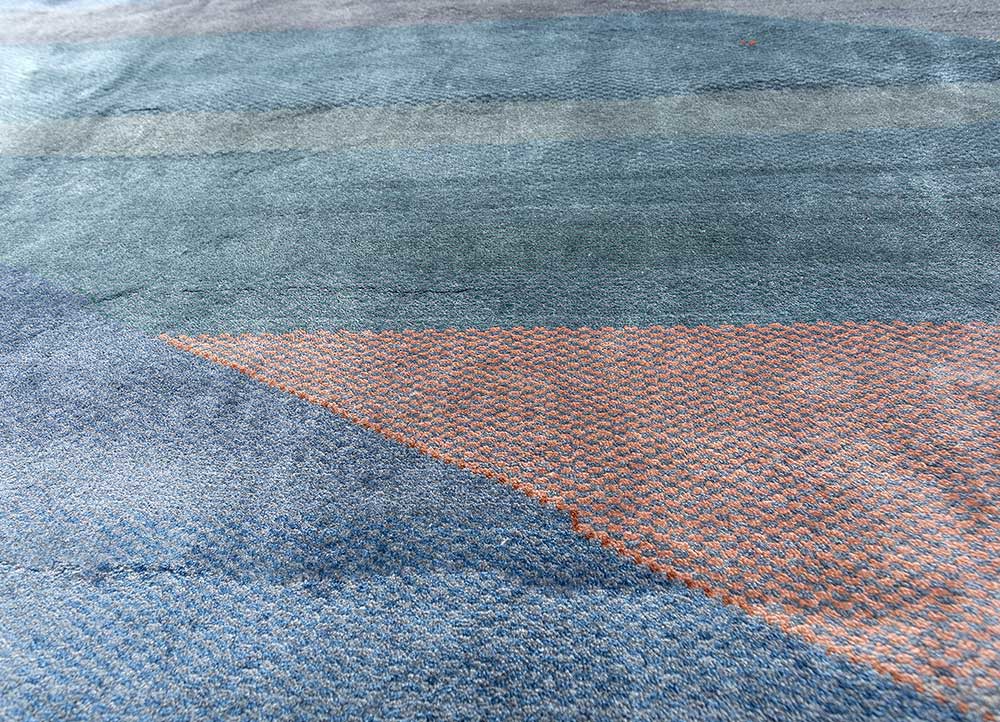 freedom manchaha blue wool and bamboo silk hand knotted Rug - CloseUp freedom manchaha blue wool and bamboo silk hand knotted Rug - CloseUp