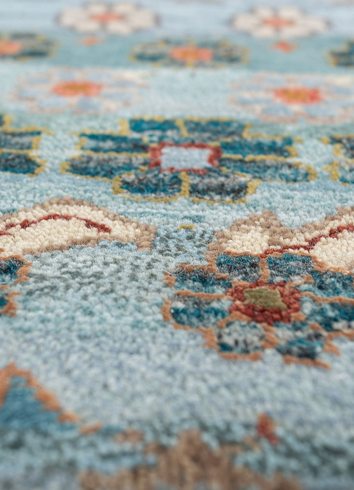 freedom manchaha blue wool and bamboo silk hand knotted Rug - CloseUp freedom manchaha blue wool and bamboo silk hand knotted Rug - CloseUp