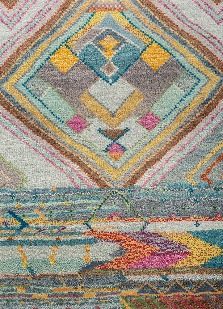 freedom manchaha blue wool and bamboo silk hand knotted Rug - CloseUp freedom manchaha blue wool and bamboo silk hand knotted Rug - CloseUp