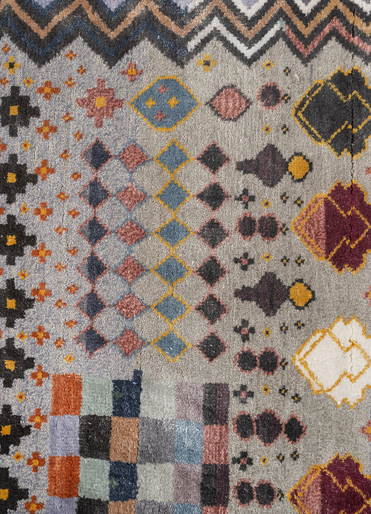 freedom manchaha blue wool and bamboo silk hand knotted Rug - CloseUp freedom manchaha blue wool and bamboo silk hand knotted Rug - CloseUp