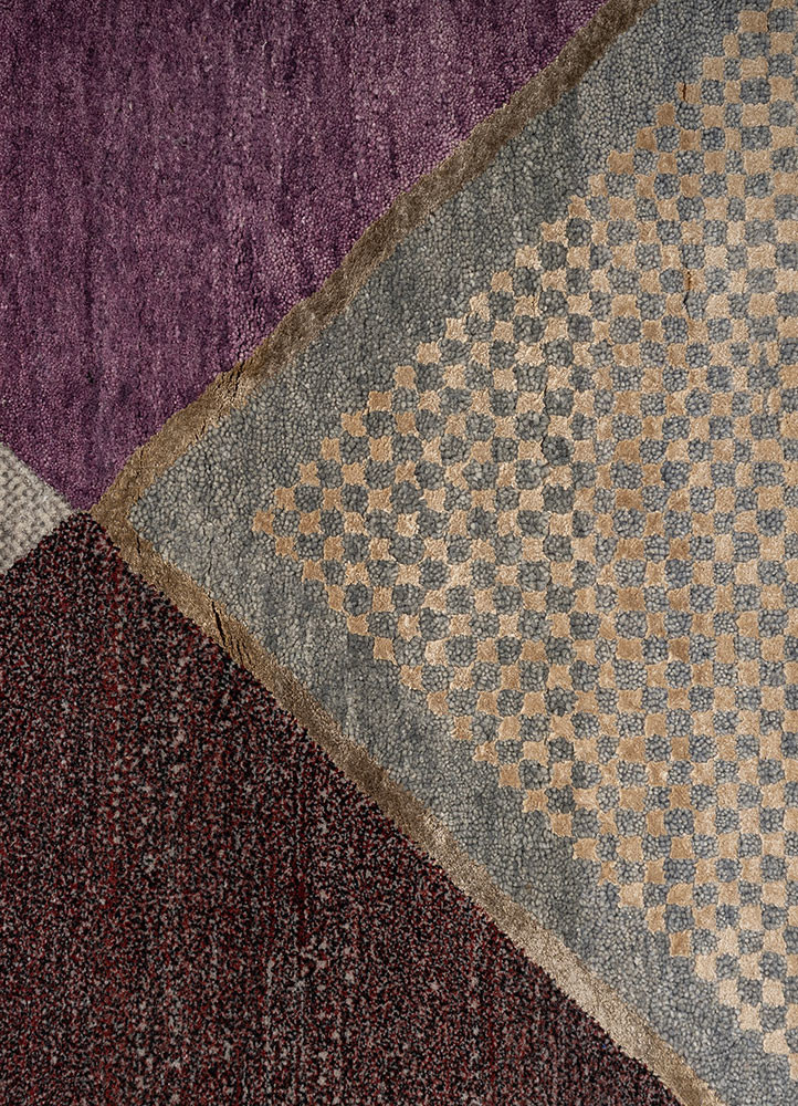 freedom manchaha green wool and bamboo silk hand knotted Rug - CloseUp