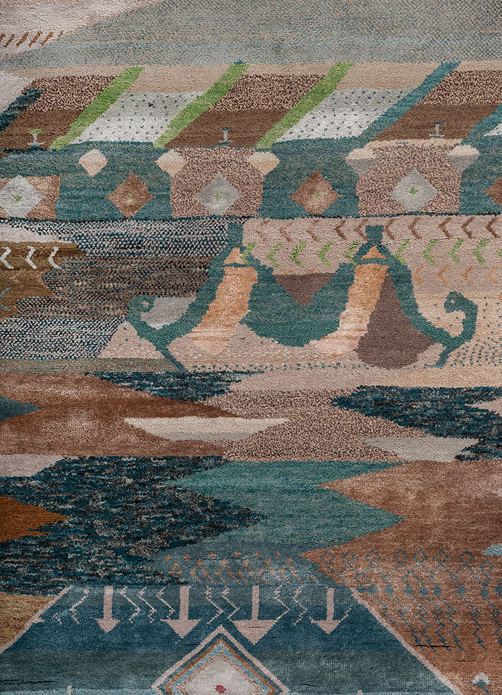freedom manchaha ivory wool and bamboo silk hand knotted Rug - CloseUp freedom manchaha ivory wool and bamboo silk hand knotted Rug - CloseUp
