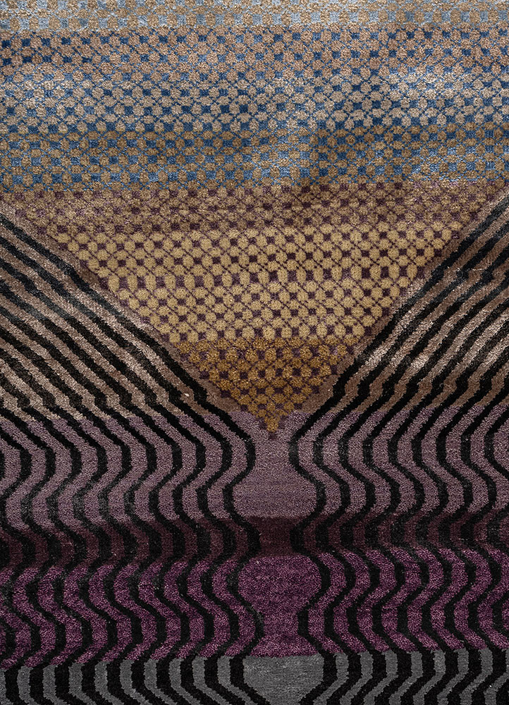 freedom manchaha gold wool and bamboo silk hand knotted Rug - CloseUp freedom manchaha gold wool and bamboo silk hand knotted Rug - CloseUp