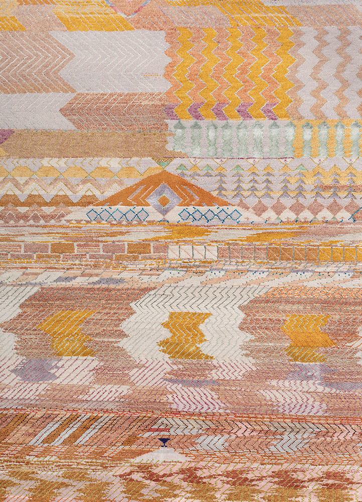 freedom manchaha ivory wool and bamboo silk hand knotted Rug - CloseUp freedom manchaha ivory wool and bamboo silk hand knotted Rug - CloseUp