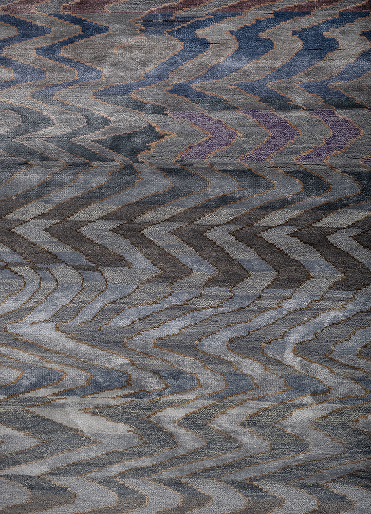 freedom manchaha blue wool and bamboo silk hand knotted Rug - CloseUp freedom manchaha blue wool and bamboo silk hand knotted Rug - CloseUp