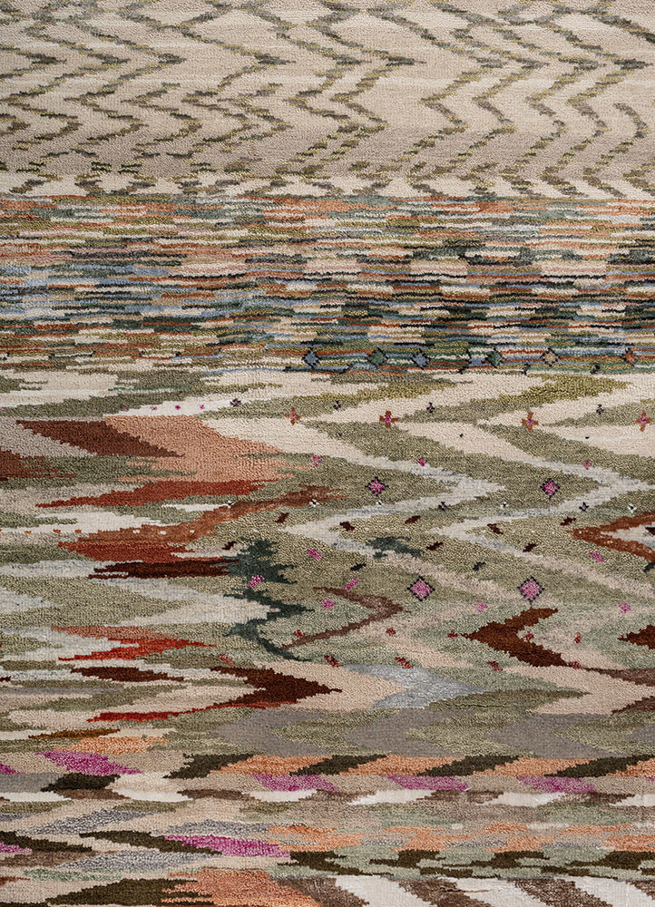 freedom manchaha green wool and bamboo silk hand knotted Rug - CloseUp freedom manchaha green wool and bamboo silk hand knotted Rug - CloseUp