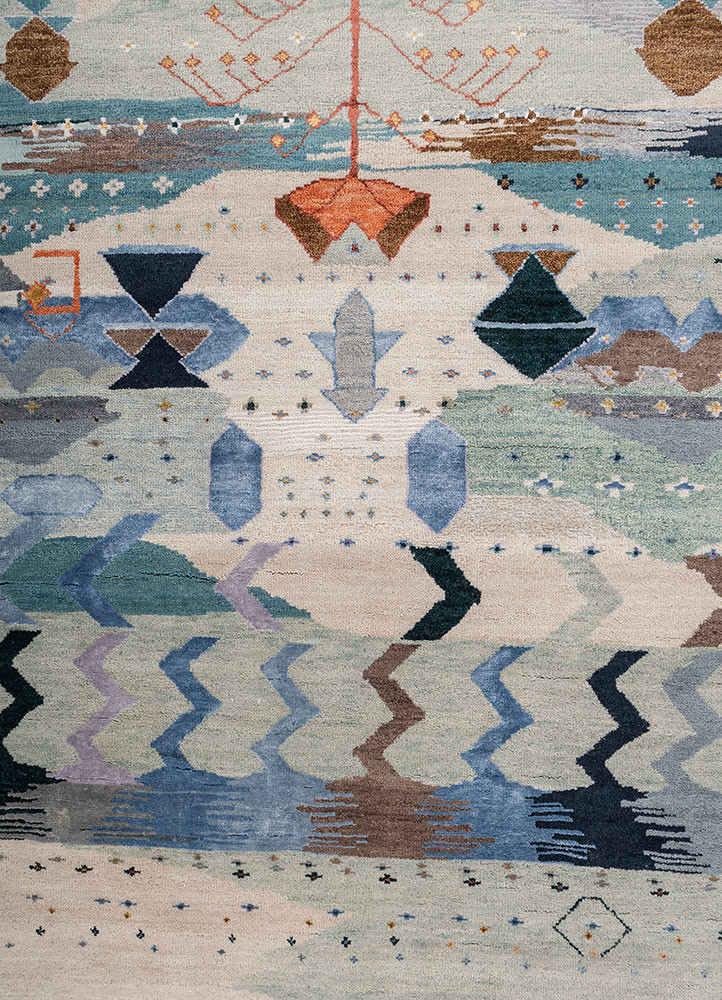 freedom manchaha ivory wool and bamboo silk hand knotted Rug - CloseUp freedom manchaha ivory wool and bamboo silk hand knotted Rug - CloseUp