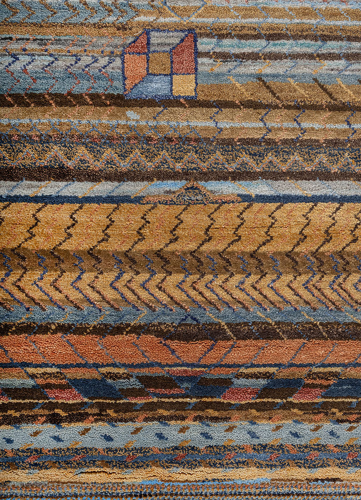 freedom manchaha blue wool and bamboo silk hand knotted Rug - CloseUp freedom manchaha blue wool and bamboo silk hand knotted Rug - CloseUp