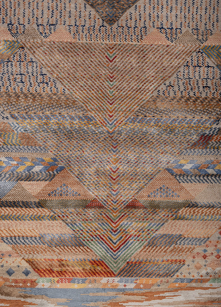 freedom manchaha blue wool and bamboo silk hand knotted Rug - CloseUp freedom manchaha blue wool and bamboo silk hand knotted Rug - CloseUp