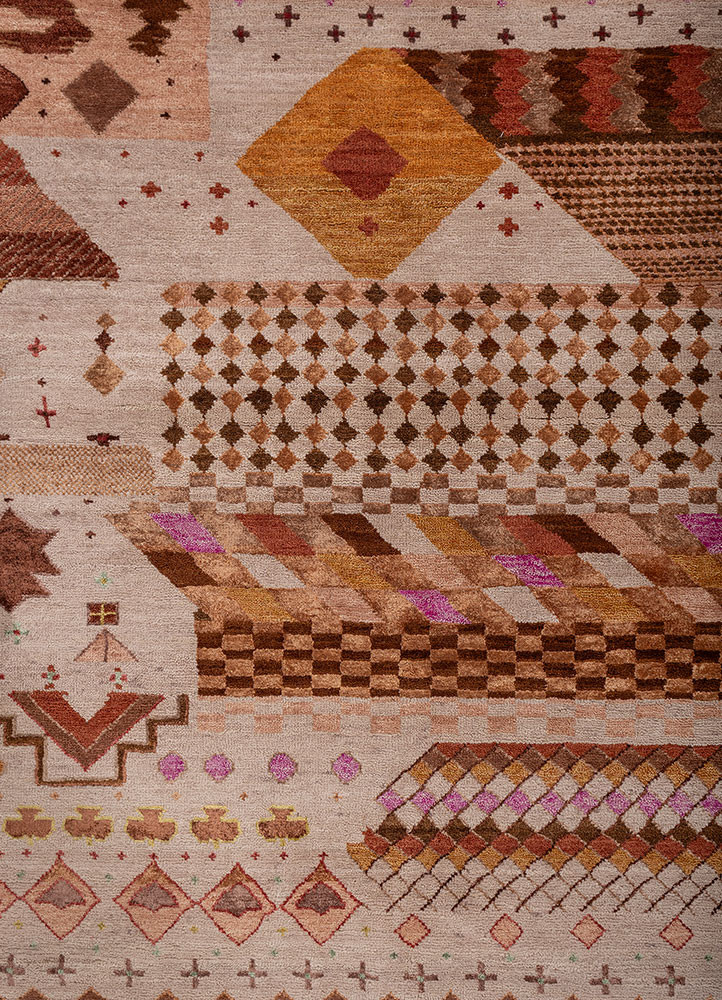 freedom manchaha pink and purple wool and bamboo silk hand knotted Rug - CloseUp freedom manchaha pink and purple wool and bamboo silk hand knotted Rug - CloseUp