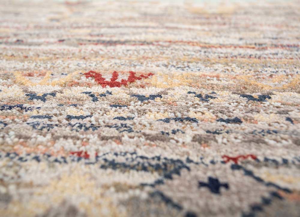 manchaha beige and brown wool and bamboo silk hand knotted Rug - CloseUp